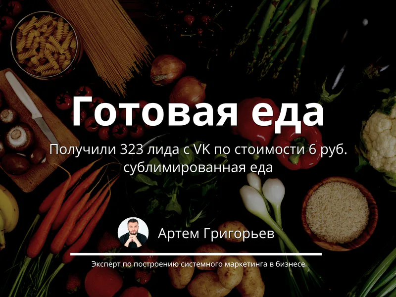 323 лида по 6 ₽ за 8 дней для производителя сублимированной еды